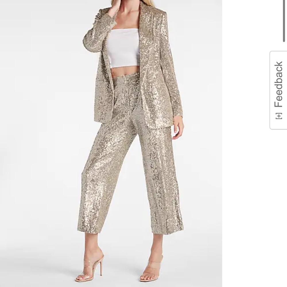 Express cropped high rise sequins pants